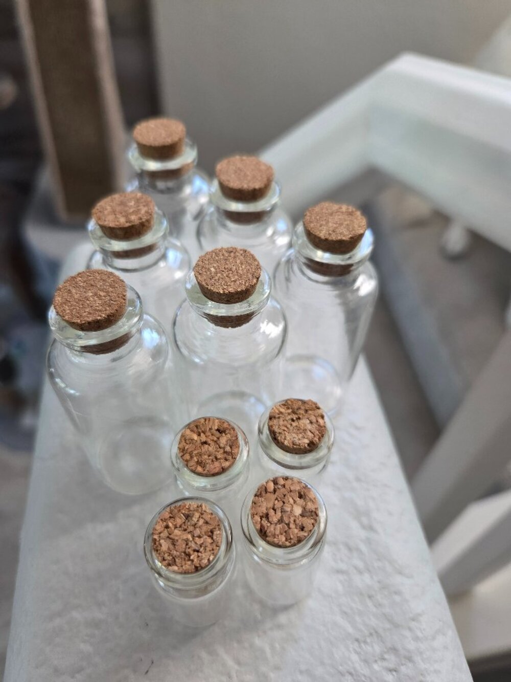 10 Glass Cork Bottles Mini Apothecary Jars Vials Spell Jar Craft Lot